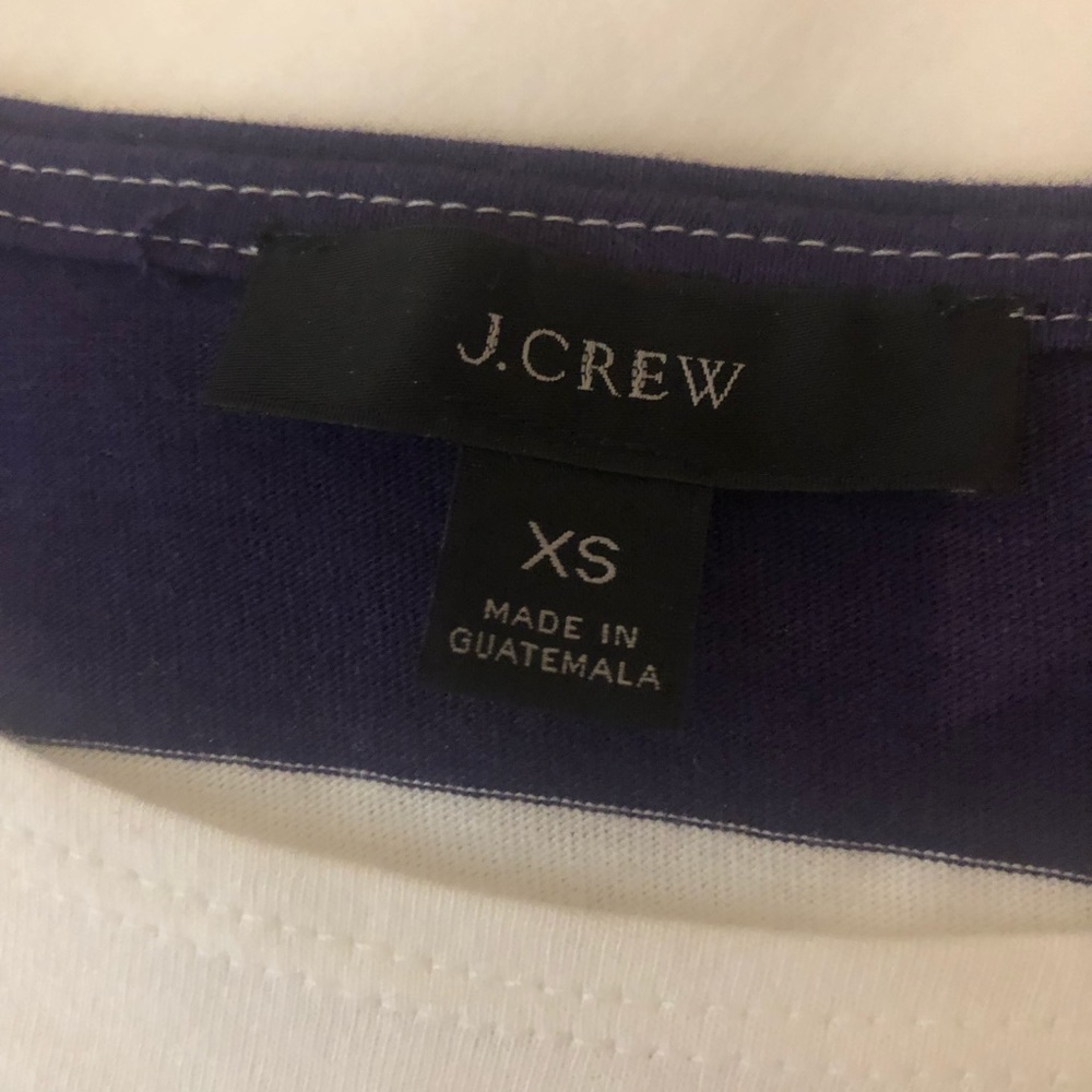 J. Crew Purple & White Striped Top! - Picture 2 of 2